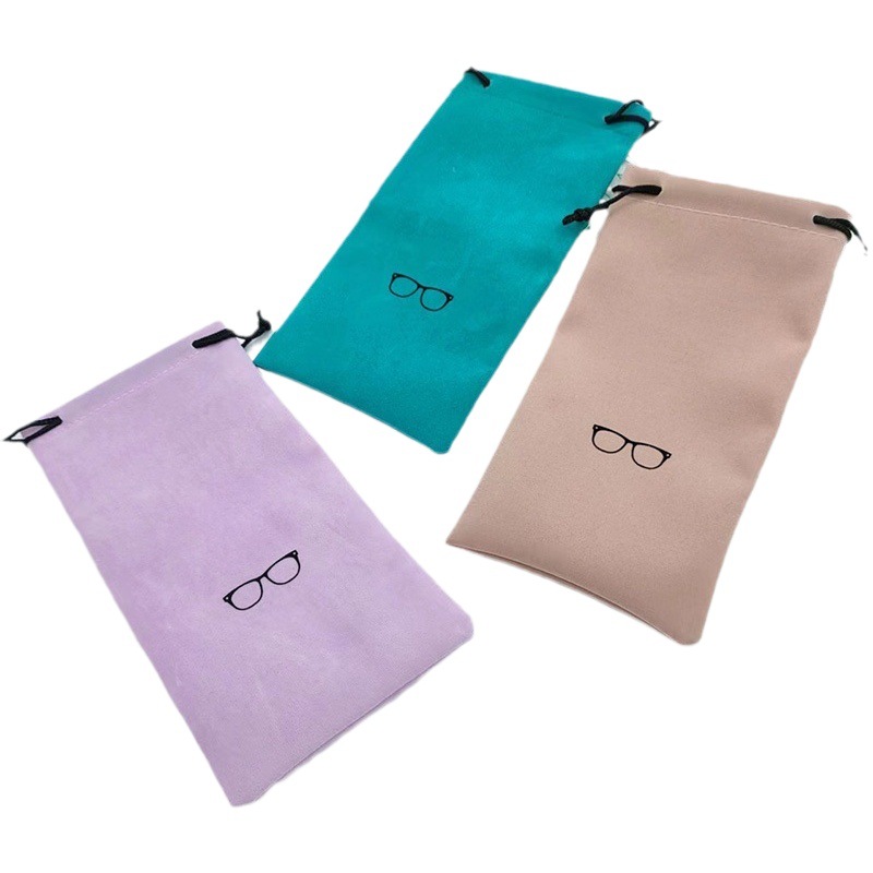 Estuche para gafas, funda para gafas al por mayor, gafas de sol de tela de terciopelo coloridas, gafas para miopía, bolsa con cordón para mujer, bolsa de tela para gafas, bolsa de almacenamiento