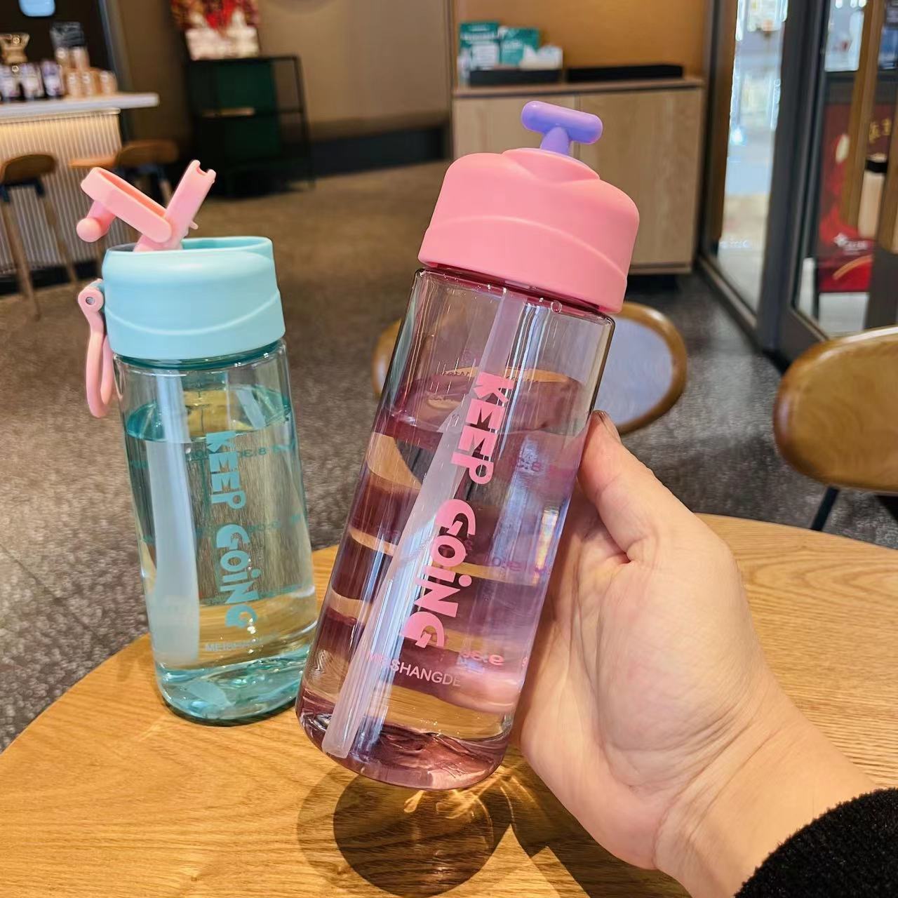 FUENTE fabricante meishangde 5855 pareja paja taza diversión recta regalo taza de plástico estudiante de la Oficina taza de agua