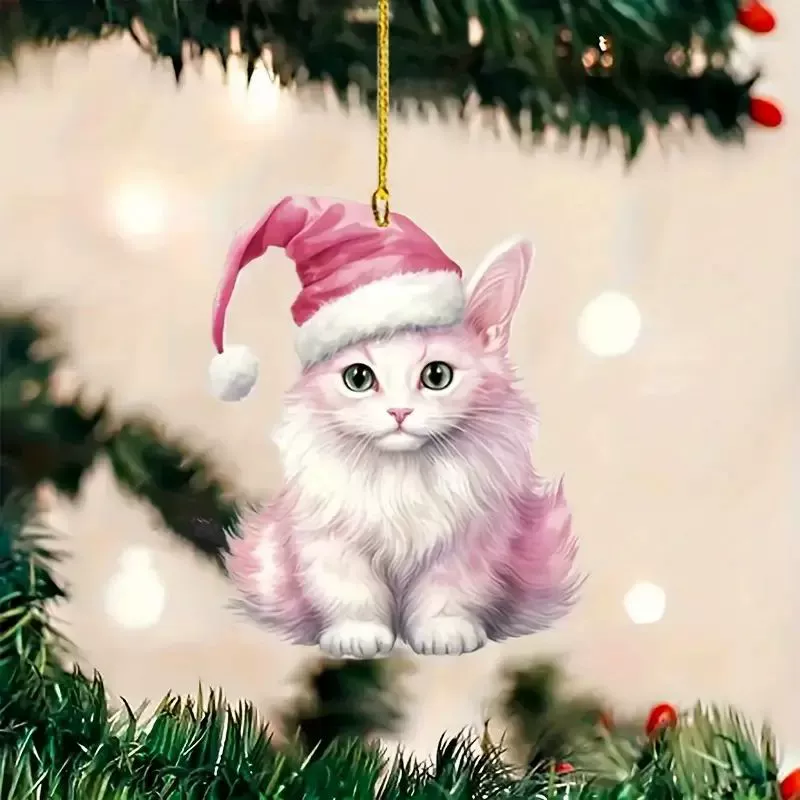 Элегантный милый розовый кот автомобильный подвеска трансграничный акриловая машина зеркало заднего вида украшения рюкзак подвеска