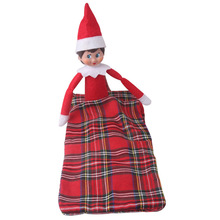 跨境热销 圣诞精灵娃娃配件  格子睡袋  厂家直销