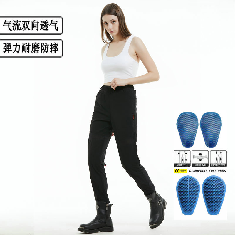 VOLERO motocicleta pantalones de montar de las mujeres de verano de malla de dos vías de flujo transpirable motocicleta elástica anti-caída pantalones de silicona equipo de protección