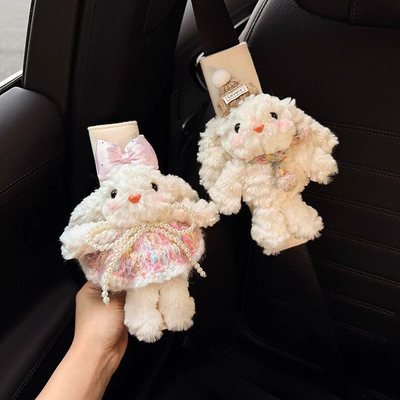 Car Seatbelt Shoulder Pad Creative Rabbit High-End Cute Decoration Anti-Wear Clothing Cartoon Couple
