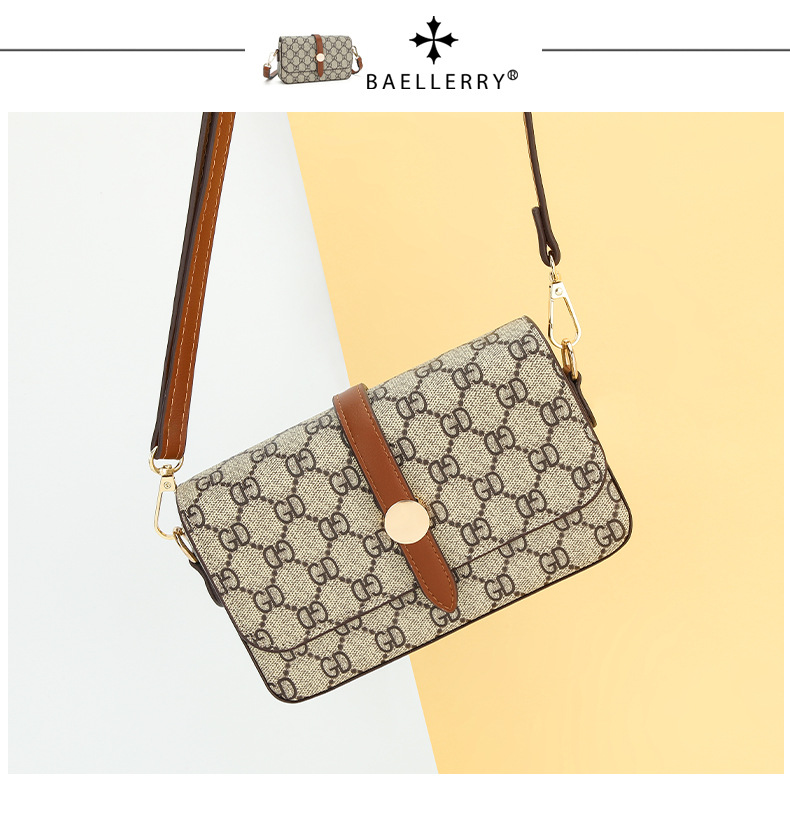 Baellerry 2023 New Women's Magnetic Buckle Plaid Large Capacity Single Shoulder Crossbody Bag High End Women's Bags_voghion.com
