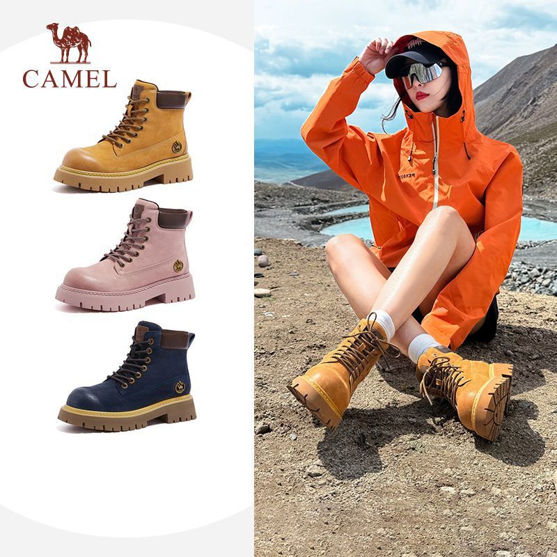 骆驼山越马丁靴2025秋新款时装靴户外登山鞋短靴工装靴厚底大黄靴