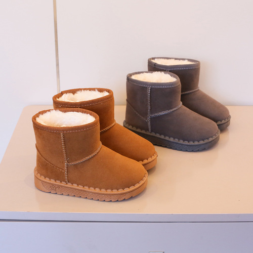 Fall/Winter Kids' Shoes: Fleece-Plus Cotton Boots for Toddlers, Stylish Children's Snow Boots & Fashionable Ankle Boots for Boys and Girls
