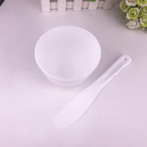 White silicone facial mask bowl set, soft mask bowl, complete set of homemade facial mask tools, silicone brush soft bowl, medium large size