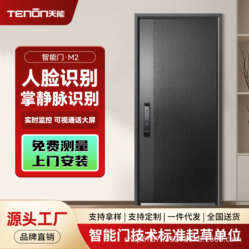 亚太天能门入户门掌静脉人脸识别进户门大门M3智能安防现代简约