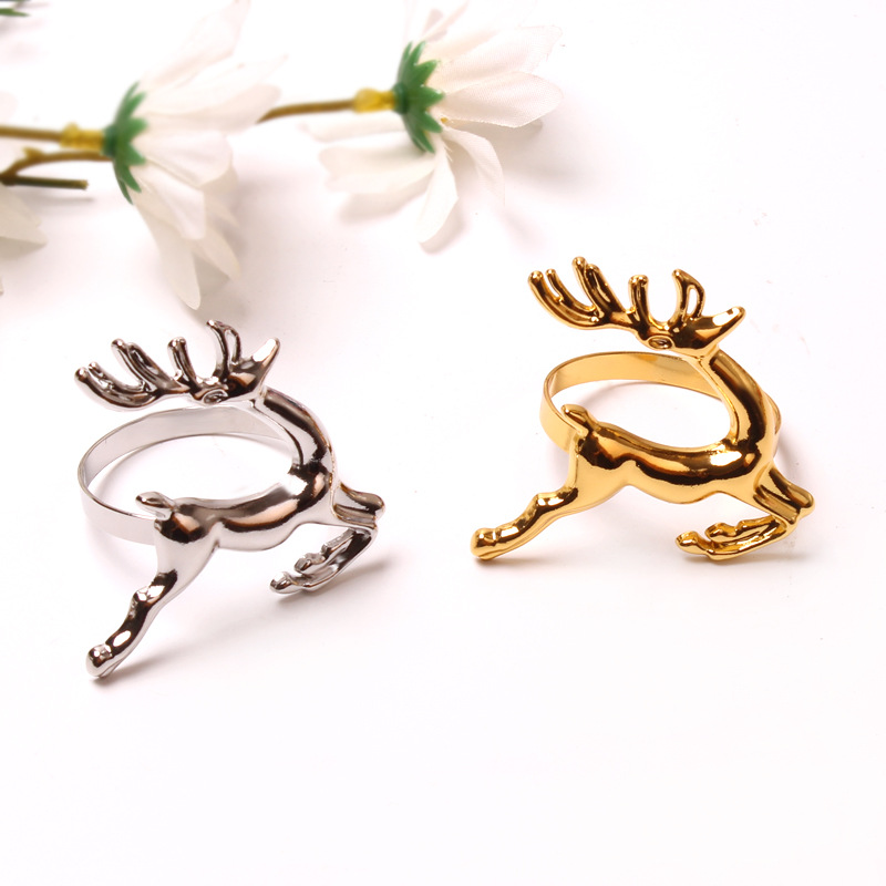 1 Piece Quantity Christmas Fashion Animal Stainless Steel Napkin Ring 1 Piece