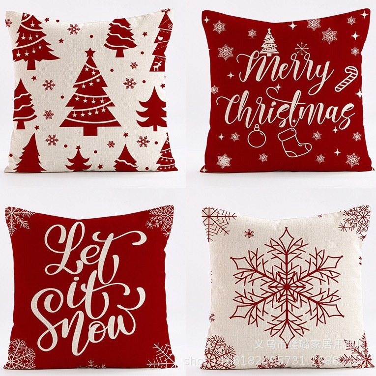 Navidad almohada cubierta de decoración para el hogar almohada de la sala de estar sofá cojín cubierta de dormitorio almohada de cabeza fábrica al por mayor