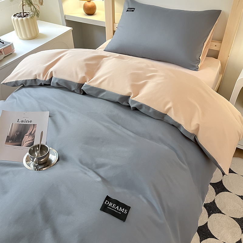 Dormitorio de estudiantes universitarios cama de algodón conjunto de tres piezas un conjunto completo de colchón de algodón sábanas de cama cubierta de seis piezas conjunto