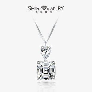 Shipei jewelry New 925 silver 8 karat necklace 10*10 high carbon diamond pendant ins European and American hot selling jewelry 40+5