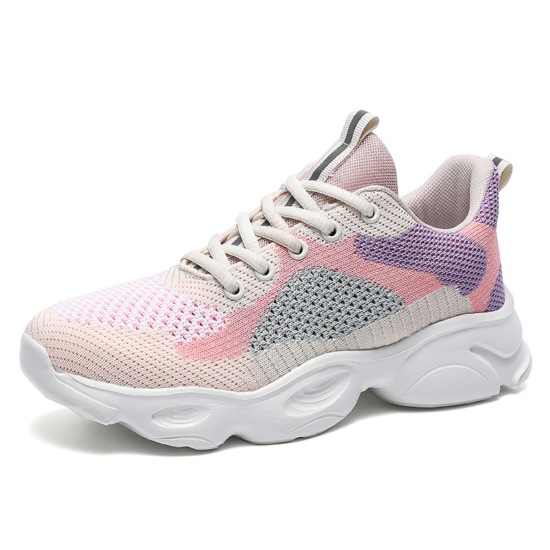 Moda vuelo tejido pareja otoño zapatilla transpirable zapatos de malla suave zapatos corrientes versátiles zapatos Casuales