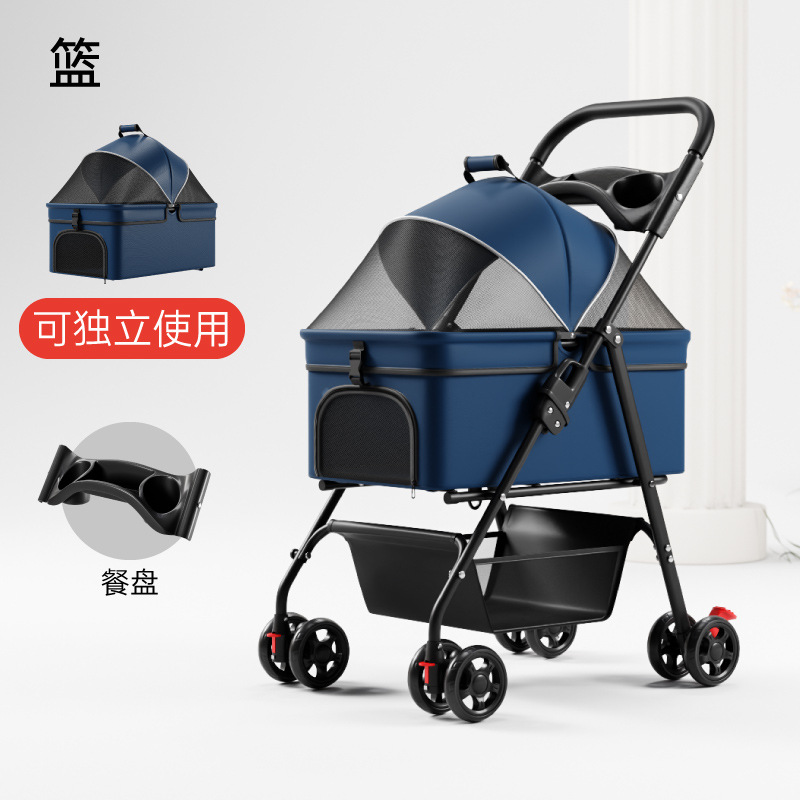 Carrito Separable para Mascotas Metal Plegable para Perros y Gatos Viajes