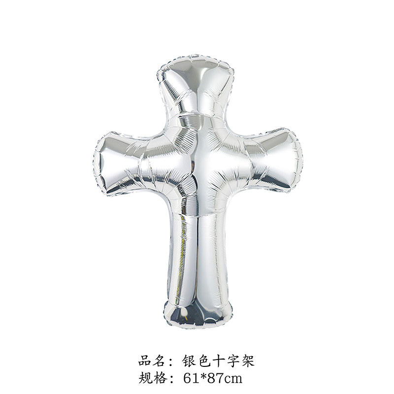 Ángel bebés bautismo globo cruces palomas blancas globo hombre niñas decoración de género tema globo de aluminio
