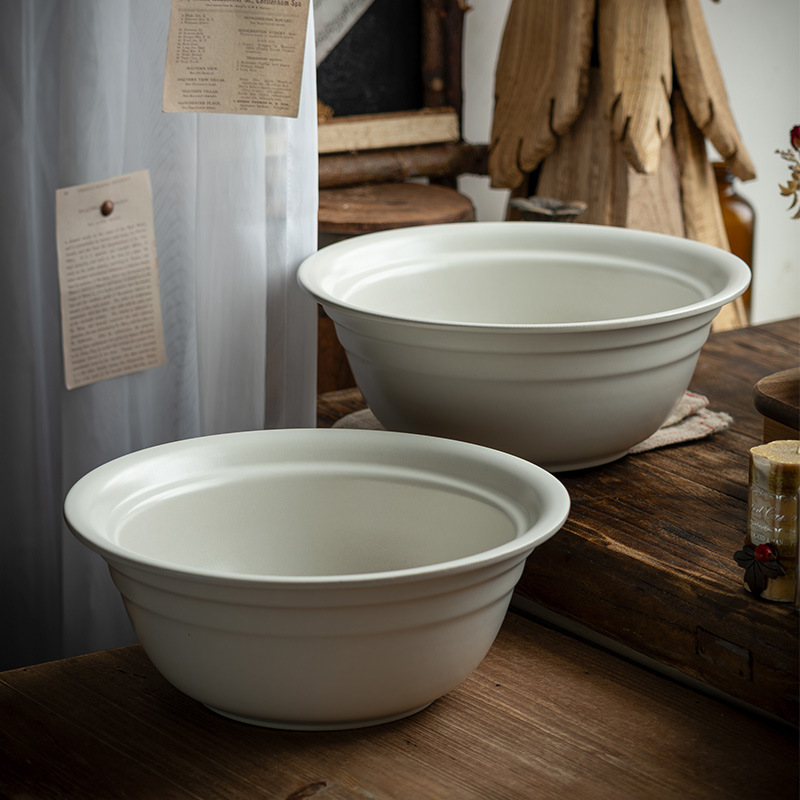 Tazón de sopa grande grueso mate, tazón de frutas, tazón de verduras de todo fósforo de color sólido para el hogar, tazón especial Maoxuewang, tazón grande de cerámica