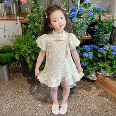 女童旗袍連衣裙夏裝2024新款童裝夏季裙子中國風寶寶漢服公主裙