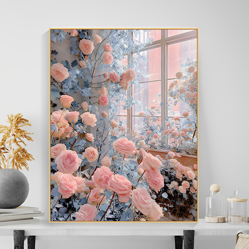 Fábrica directa de un agente DiDi pintura al óleo digital camélia flor de acrílico curar simple pintura al óleo decorativa