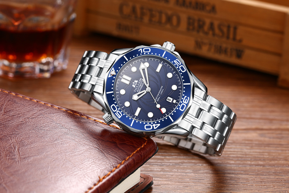 Men's Automatic Watch Gold Steel Mechanical Luminous Men's Watch_voghion.com