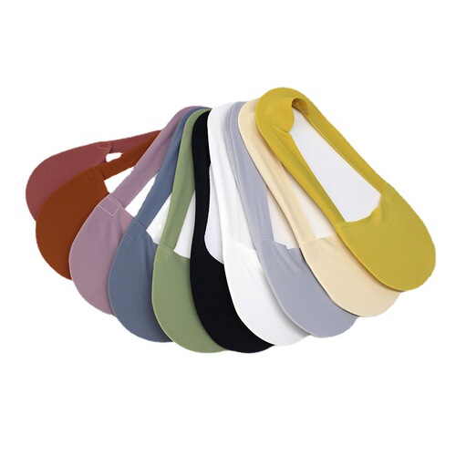 Women's Large Size Socks, Ship Socks for Women, Light Mouth Invisible Ice Silk Summer Thin Model Breathable Silicone Non-Slip Anti-Odor Pure Cotton Socks