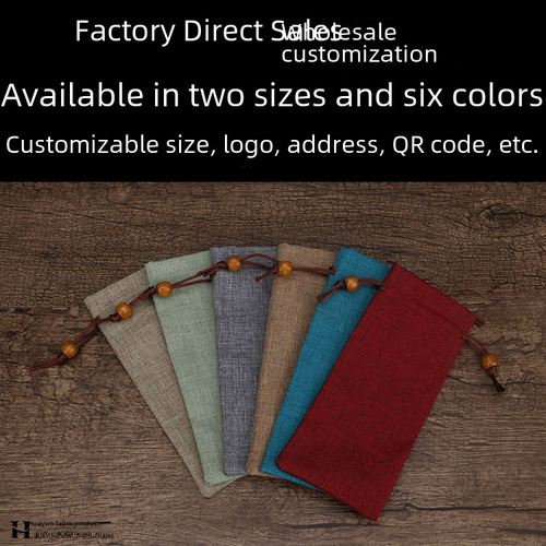 Hemp cloth comb bag, tableware bag, horn comb, verditer wood comb, storage packaging, gift bag, small cloth bag customization