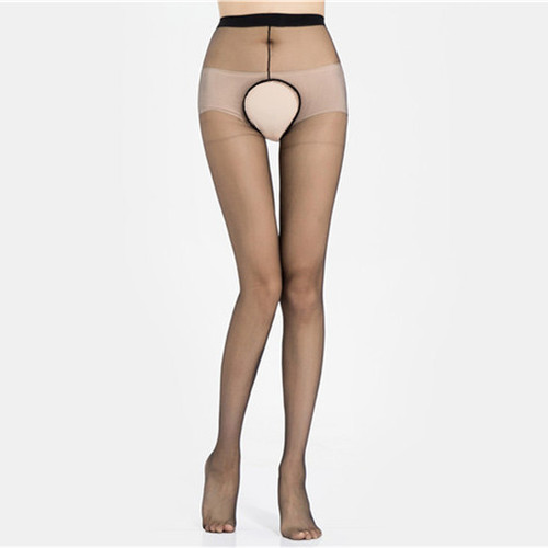Sheer pantyhose, full-length core spun pantyhose with butterfly and T-leg openings, anti-pilling women's tights, all-in-one socks, size 19.