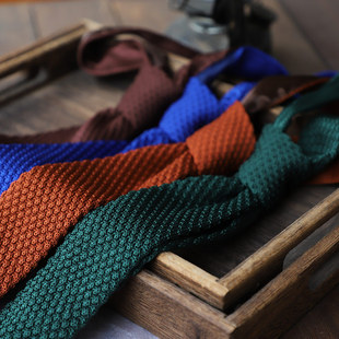 Color Youth Hand Knitted Wool Flat-top Fashionable Casual Knitted Tie Men's and Women's Korean-style All-match
