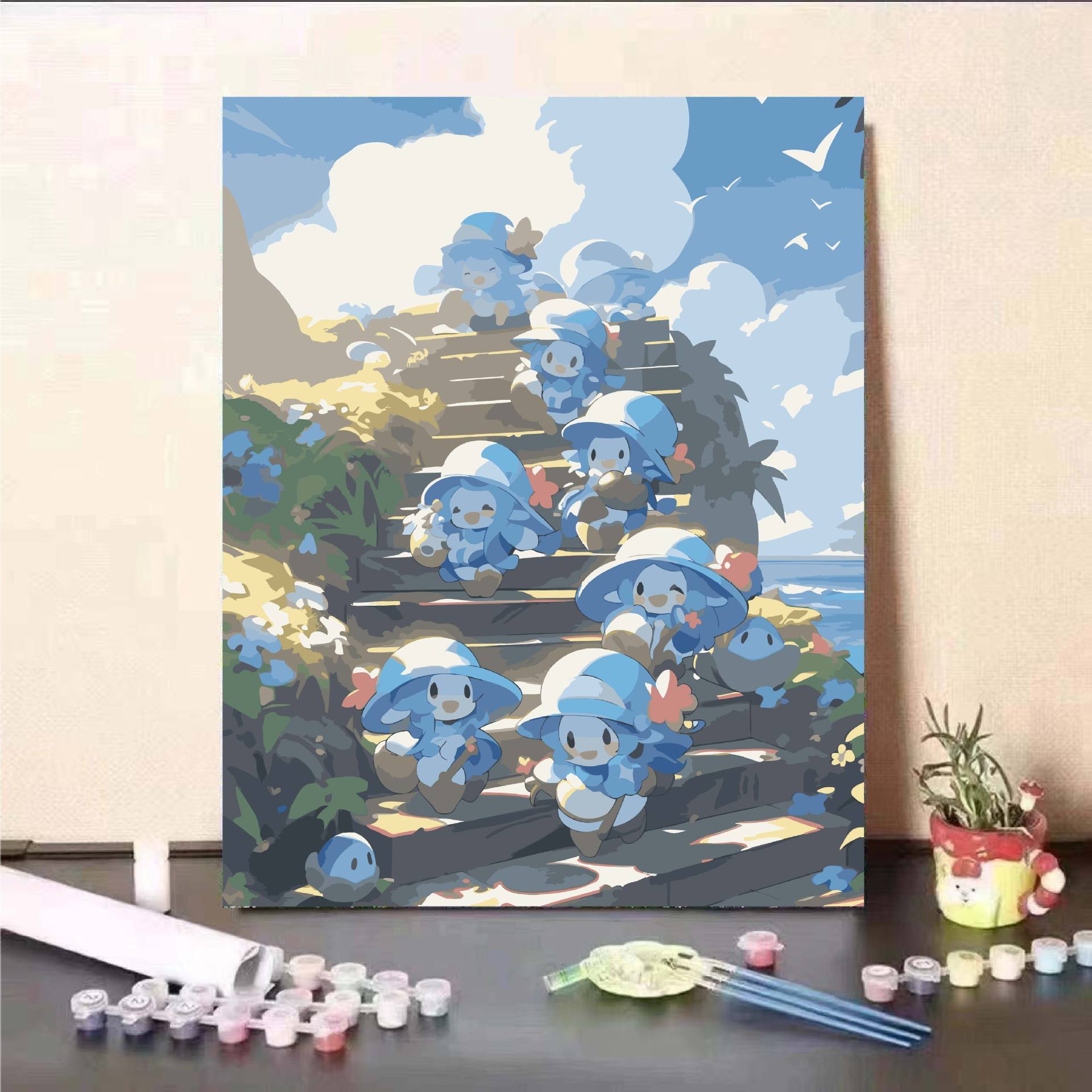 Ponies Paoli pintura al óleo digital DIY dibujos animados pintura al óleo para niños color relleno de pintura al óleo decoración