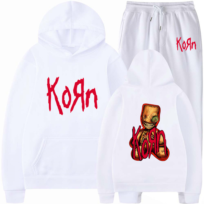 2026 Spring and Autumn New Style Korn Pattern Printed Pullover Hooded Sweatshirt for Men and Women Long-Sleeved Casual Tops