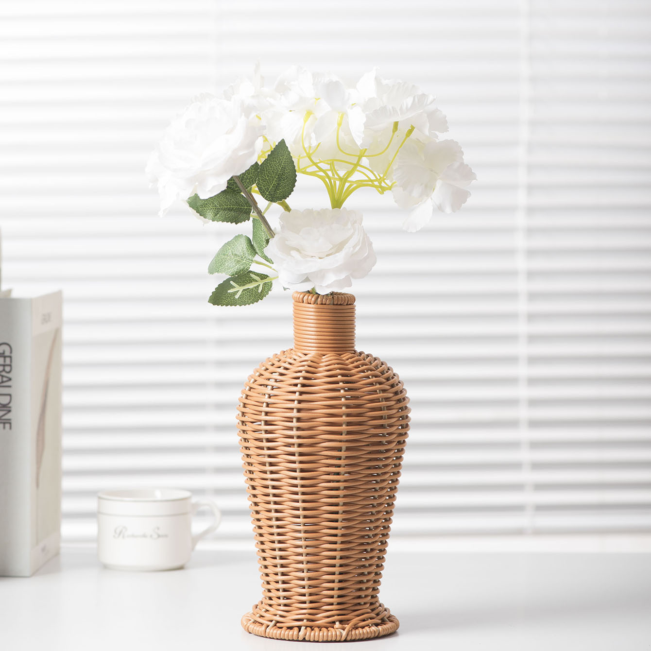 Botón de tela de caña de alta calidad para la sala de estar decoración de botón seco para el escritorio decoración de flores para el hogar