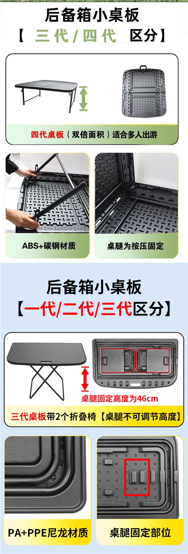 Suitable for Tesla Model Y Camping Small Table Board, New Trunk Folding Hidden Table Accessories