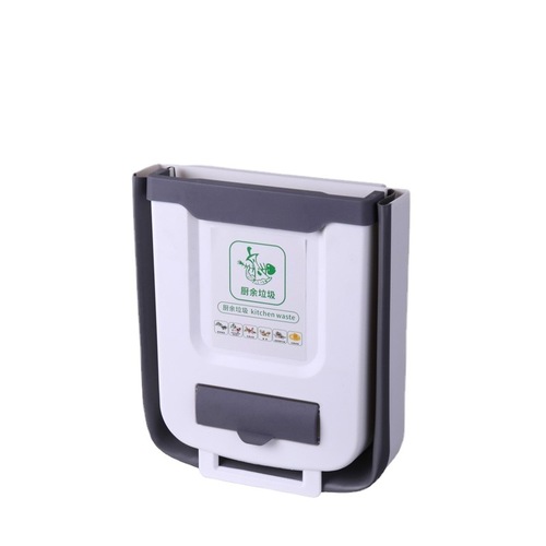 Kitchen folding trash can wall-mounted trash can household cabinet door hanging large storage bucket creative classification trash can