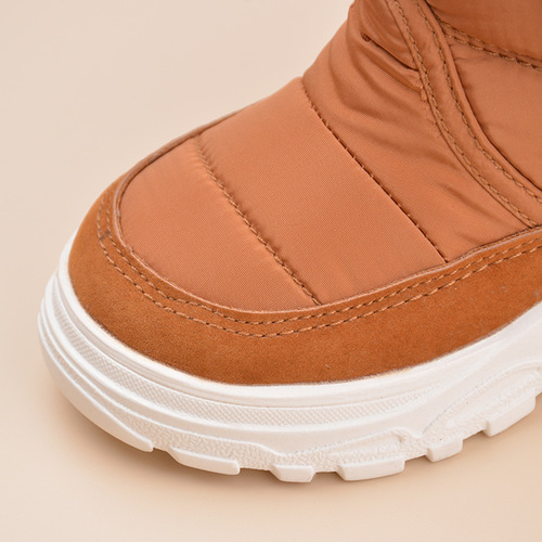Winter warm children's snow boots, casual soft-sole velcro cotton shoes and velvet black baby boots for men and women