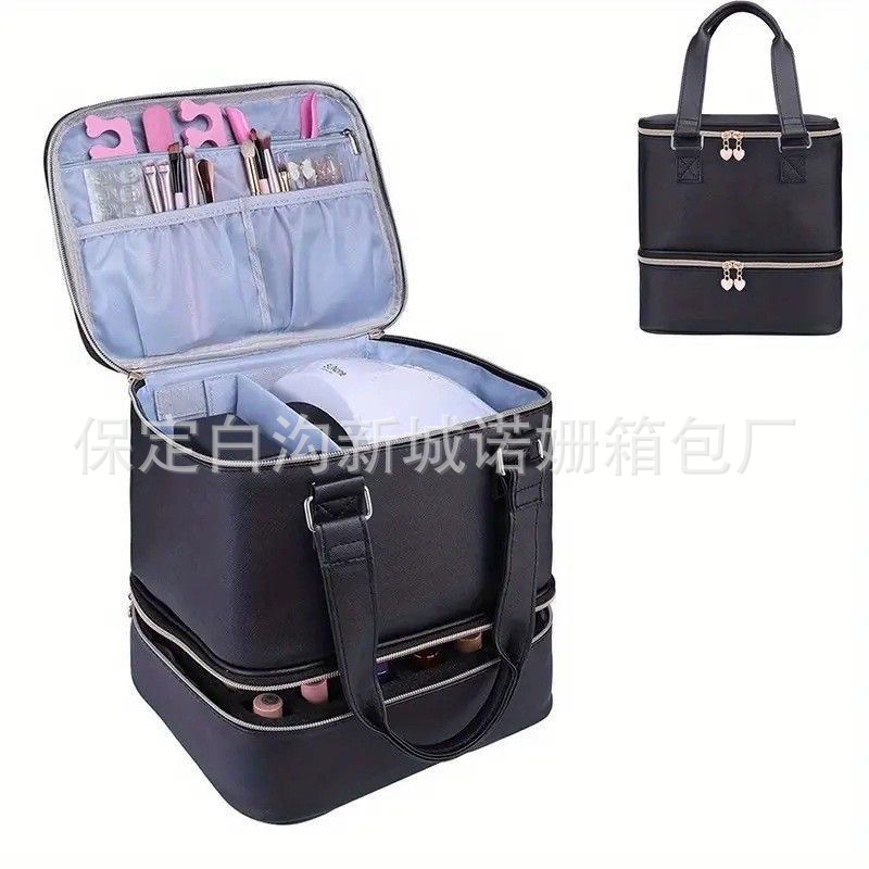 Bolso cosmético transfronterizo de gran capacidad Bolso femenino portátil de PVC de alta calidad Bolso de almacenamiento de esmalte de uñas Bolso de mano para uñas