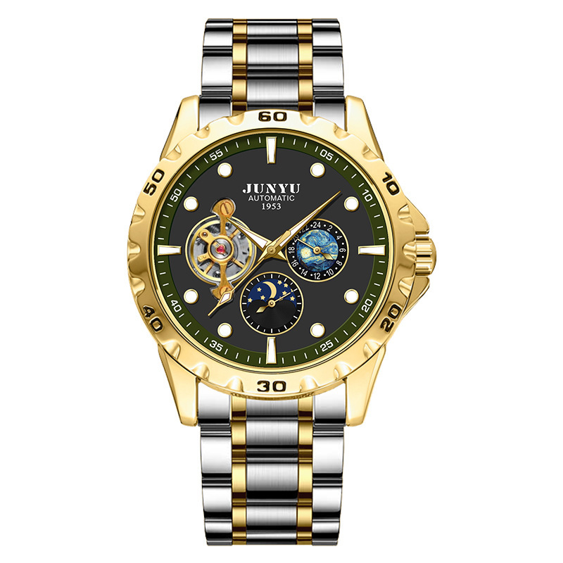 Men's Mechanical Watch Swiss Certified Fully Automatic Waterproof Watch Men's Multifunctional New Luxury Hollow Men's Watch