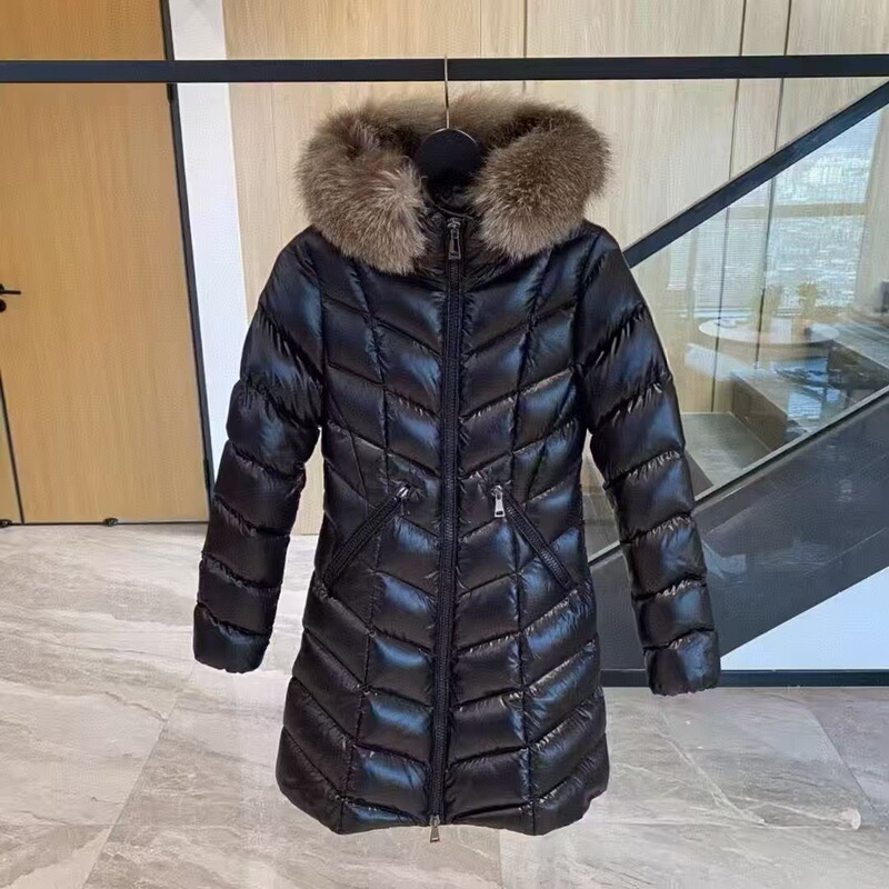 [in Stock] Mengjia White Duck down Fox Fur Collar Women's down Jacket Winter Slim Fit Warm Coat for Cold Protection