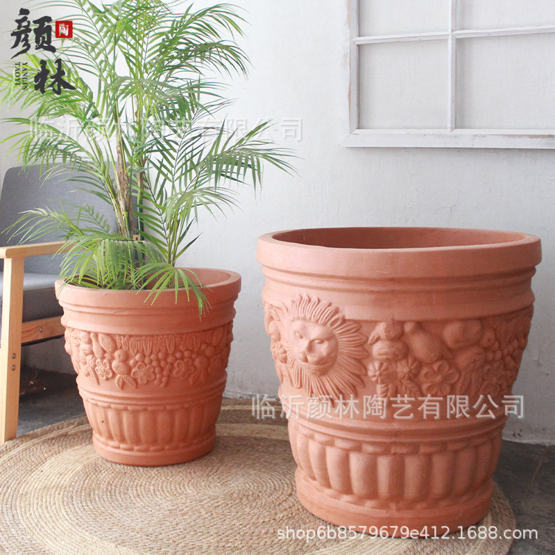 maceta de cerámica roja maceta de barro maceta de terraza maceta de gran tamaño maceta de gran tamaño