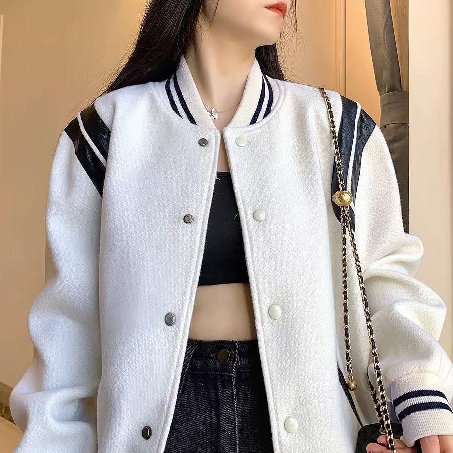 2024 New Couple Clothes Baseball Suit Women's Autumn Coat High-end Sense Jacket Top Niche Design Sense Trendy Women