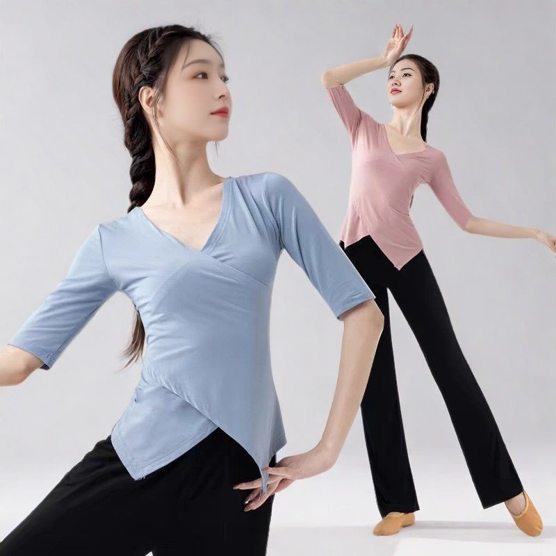 Dance practice clothing modern dance clothing suit black art examination body clothing female modal classical dance top long sleeve