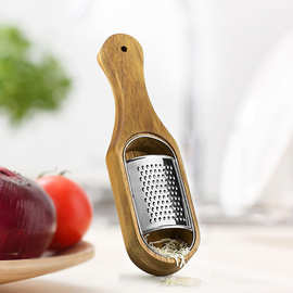 不锈钢芝士刨木质刨丝器奶酪刨丝盒擦丝器厨房工具切丝器芝士工具