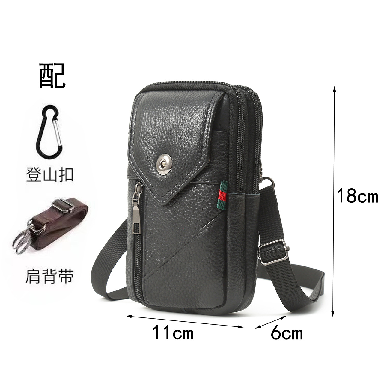 Cangurera de Cuero para Hombre Impermeable y Ligera para Viajes de Negocios