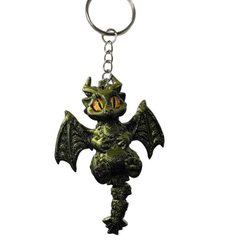 国境を越えた 3D プリント西洋ドラゴンリトルフライングドラゴンキーホルダー関節可動ペンダント動物おもちゃモデル装飾品|undefined