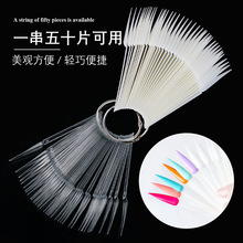 美甲工具扇形色卡 40pcs尖头甲片色卡 透明色卡美甲片跨境专供