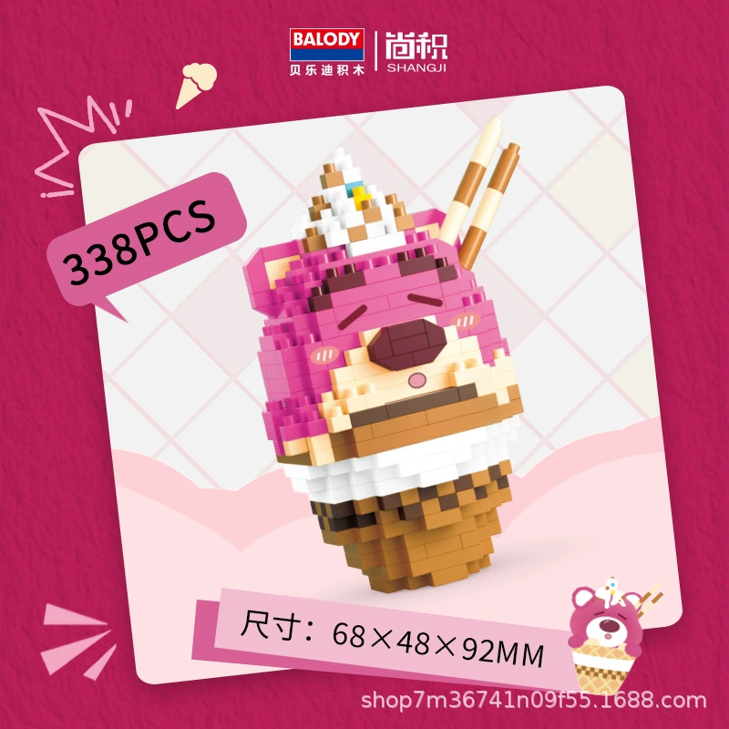 Beledi Micro Brick Particle Building Blocks 16352 клубничный медвежонок, еда, Party, детское образовательное собрание украшения оптом