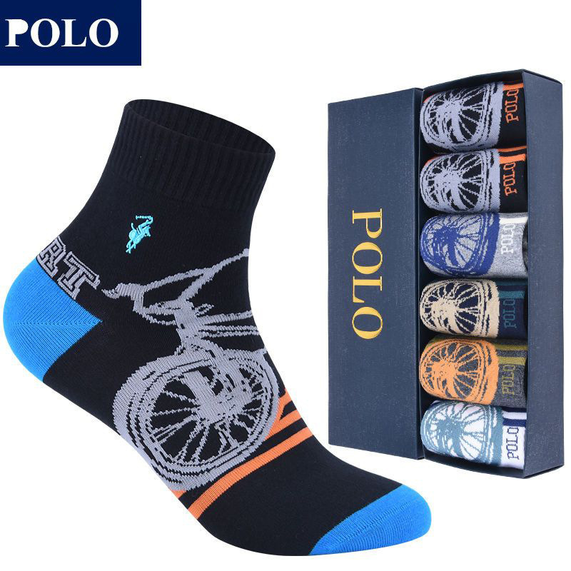 POLO socks men's cotton sweat-absorbent deodorant anti-pilling fashion gift box autumn and winter breathable sports business tube socks
