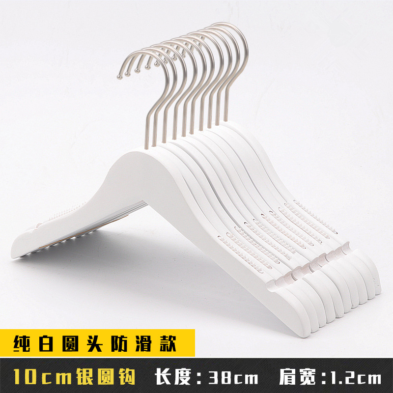 Perchas de madera antideslizantes al por mayor para tiendas de ropa infantil, pinzas de madera blancas para pantalones para tiendas de ropa. image 12
