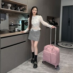 25年の新型スーツケースのハンドバッグ18インチの旅行カバンの女性は軽くて丈夫です。
