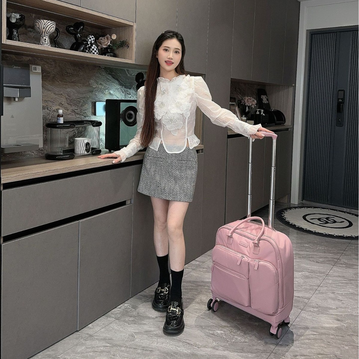 2025 New Style Roller Suitcase Handbag 18-inch Travel Bag for Women, Lightweight, Durable, Quiet, Smooth, Carry-on Luggage