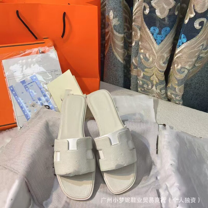 外贸2025新款一字拖外穿H家大码平底拖鞋女休闲百搭经典凉鞋ins潮|undefined
