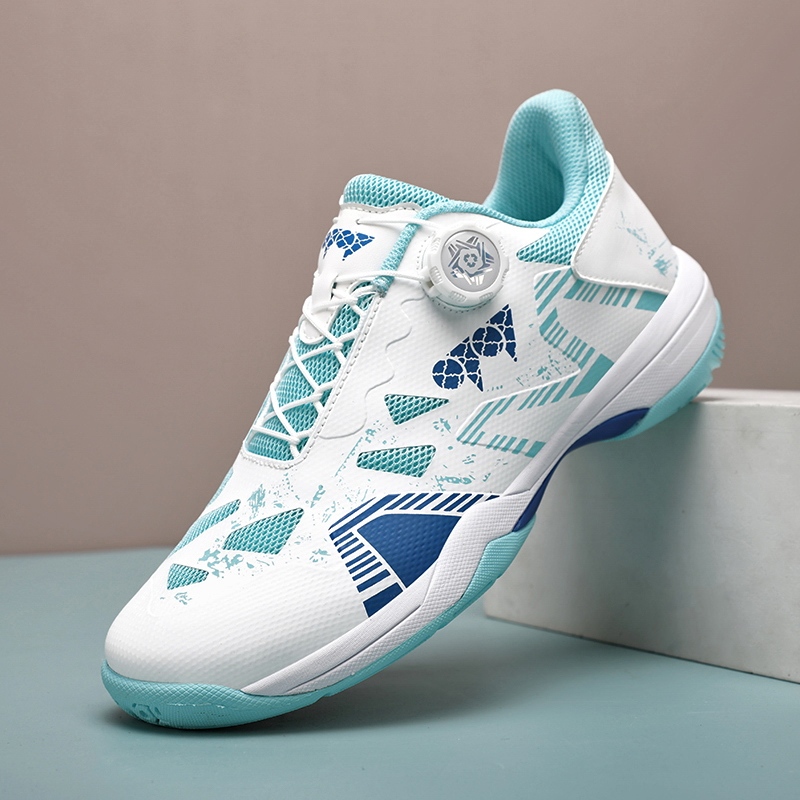 Breathable Badminton Shoes for Men and Women, Adult Sports Shoes for Women, Rotating Button Tennis Volleyball Shoes, Table Tennis Shoes