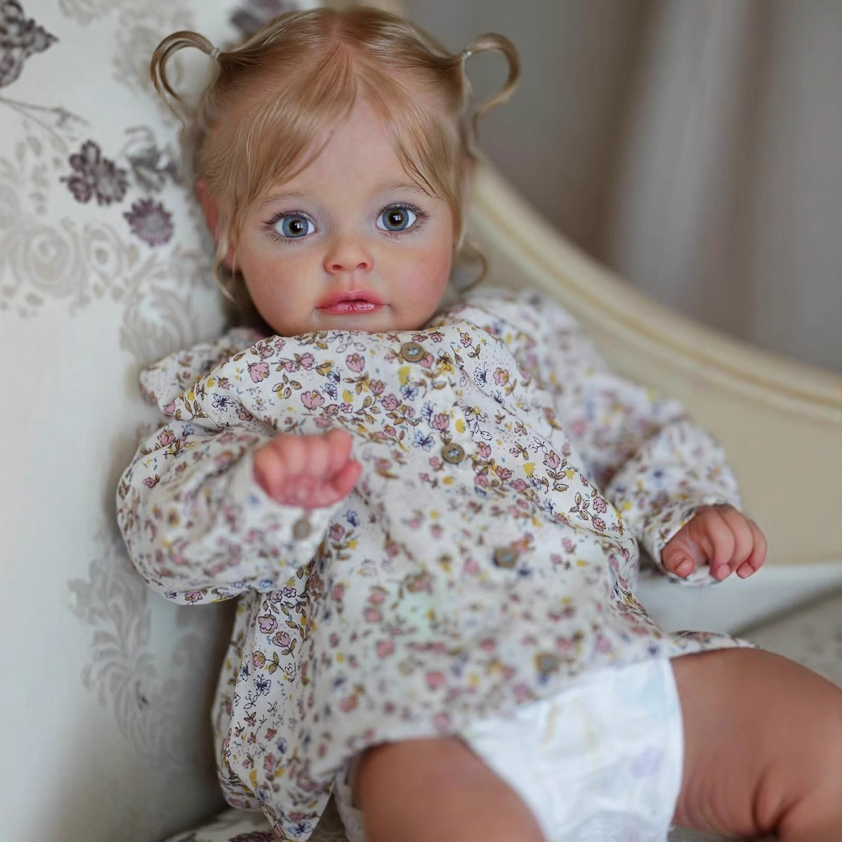 NPK genuino caqi floral Toddler Sue-sue muñeca de simulación pintada a mano en 3D fuente transfronteriza image 6